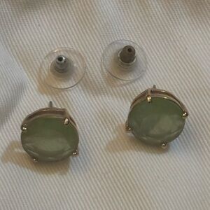 Pair of Kate Spade green circle gem earrings
